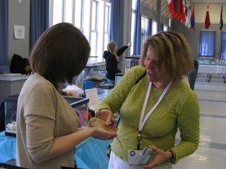 Author Holly Robinson meets Herman the gerbil