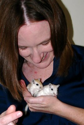 Kylee with Marco and Polo the gerbils